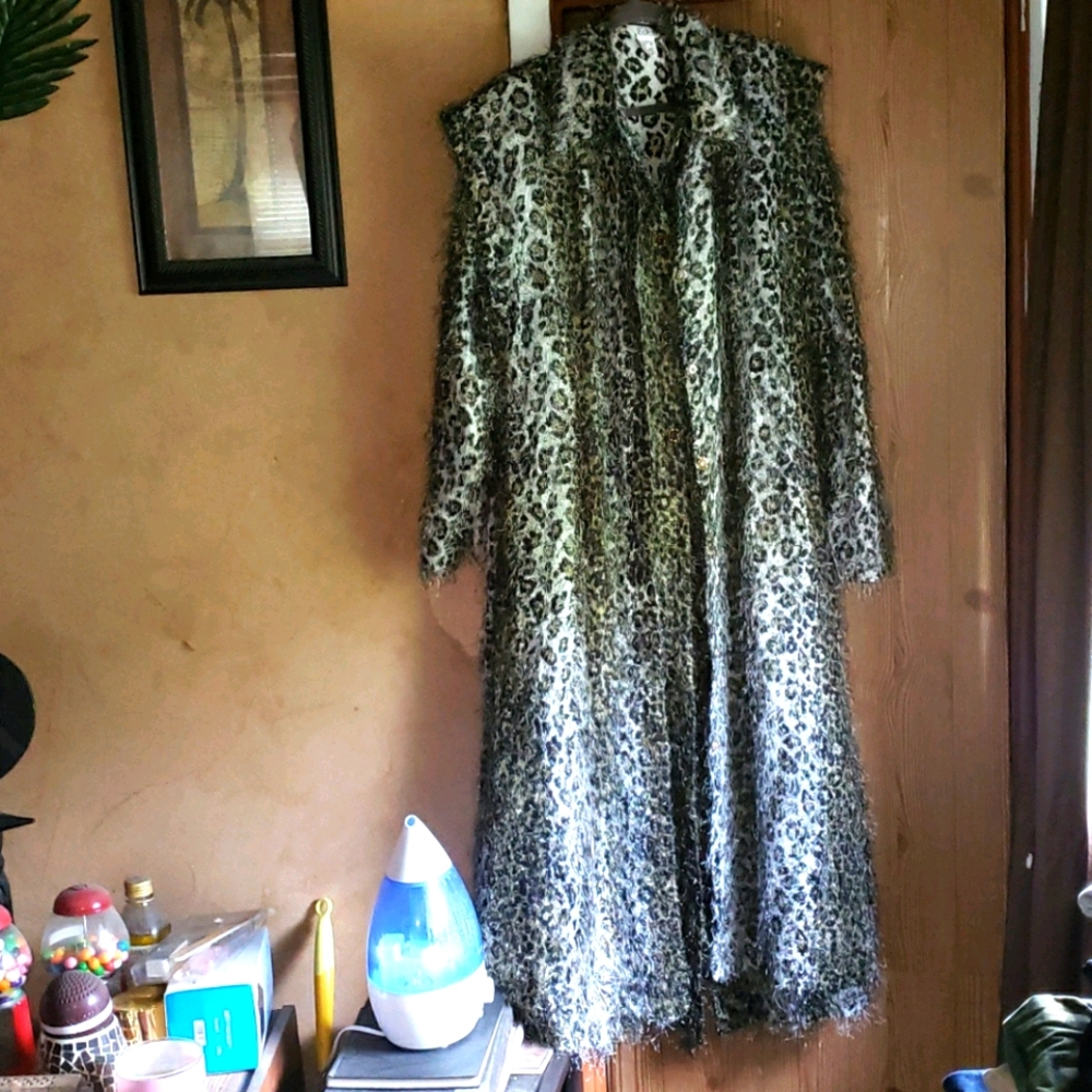 Unbranded Animal Print Metallic Eyelash Maxi Dress